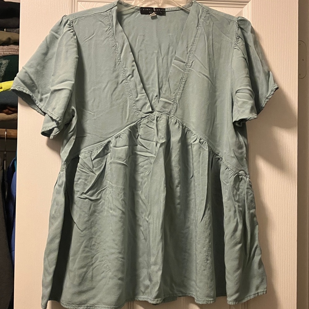 Final Touch Sage Green Short Sleeve Blouse